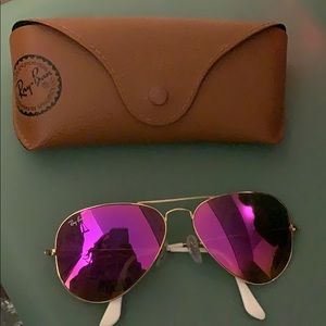 Ray Ban Aviator sunglasses- pink reflection